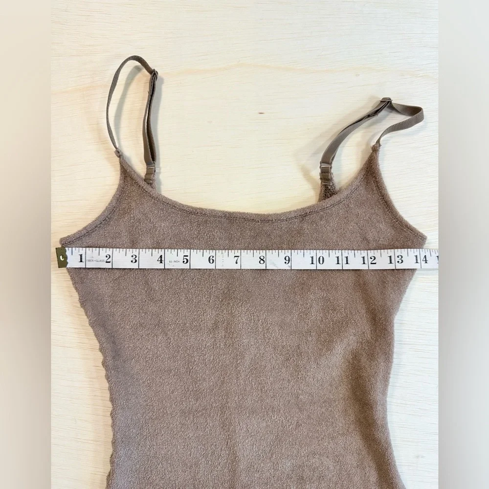 Skims Women's Terry Scoop-neck Cotton-blend Towelling Mini Dress in desert tan - Picture 8 of 8